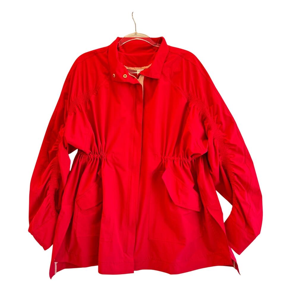 Fabletics Red Drawstring Waist Utility Windbreake… - image 2